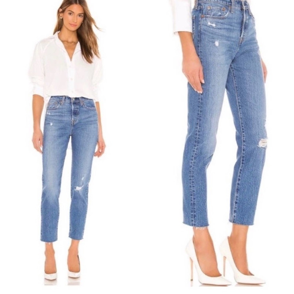 Levi’s 24 Wedgie Icon Fit Jeans In Jive Taps Button Fly Raw Hem 22861-0066